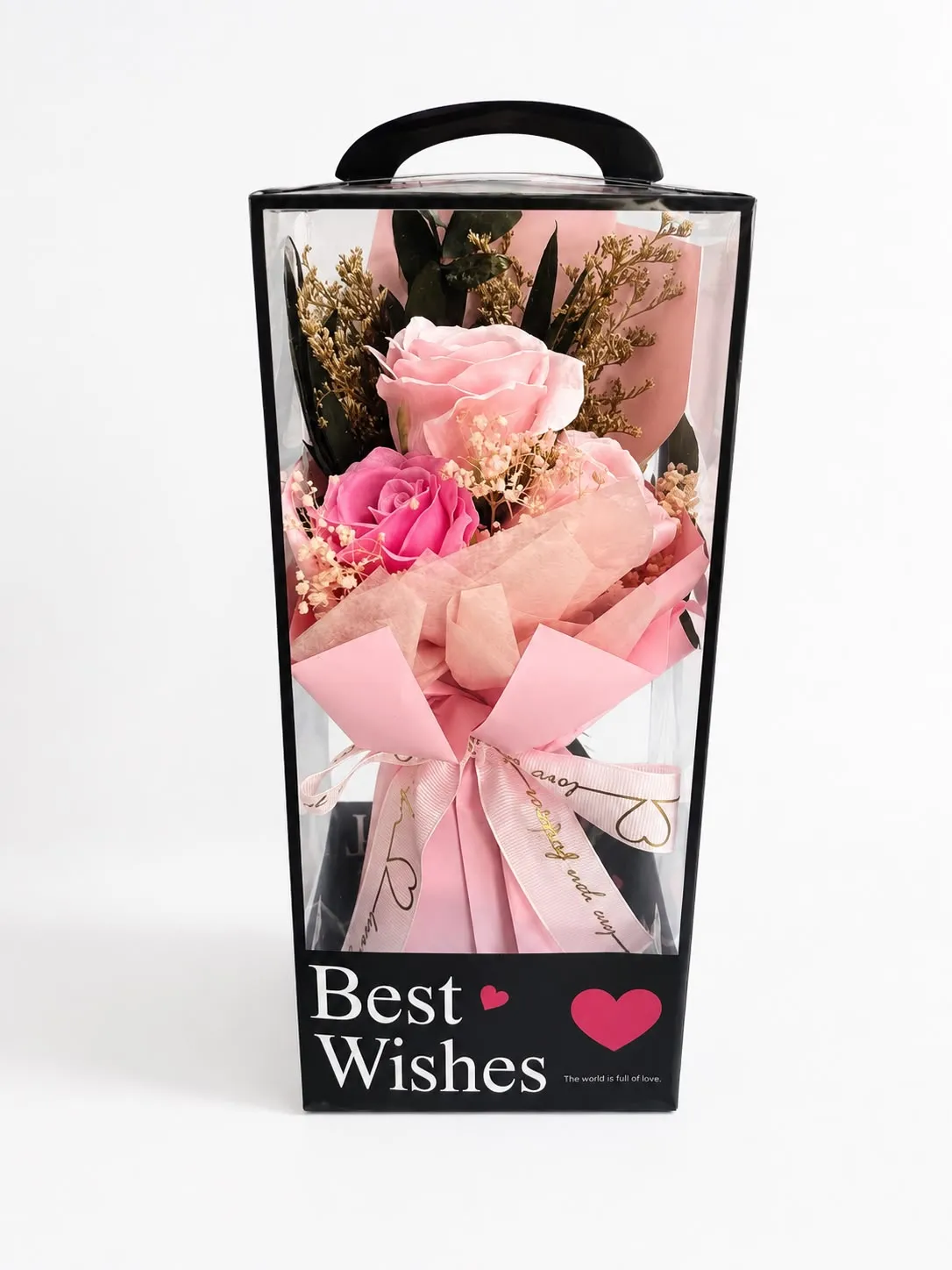 Best Wishes Kutuda Pembe Gül Aranjmanı