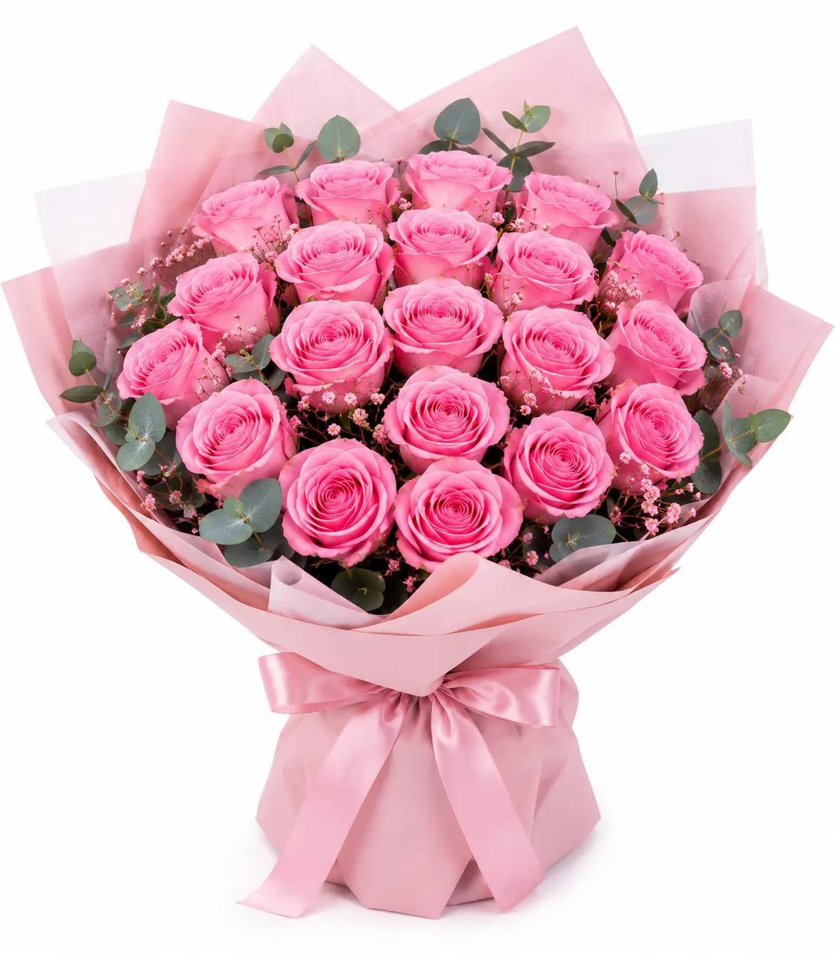 Romantik pembe gül buketi